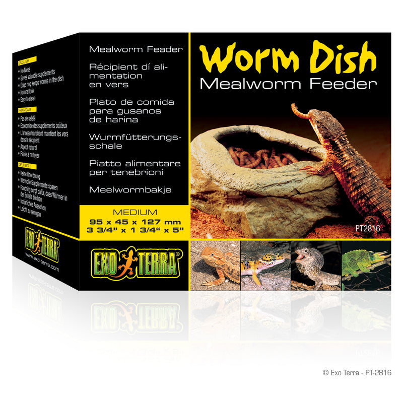 Exo Terra Worm Dish / Mealworm Feeder - Natural Look - Easy To Clean