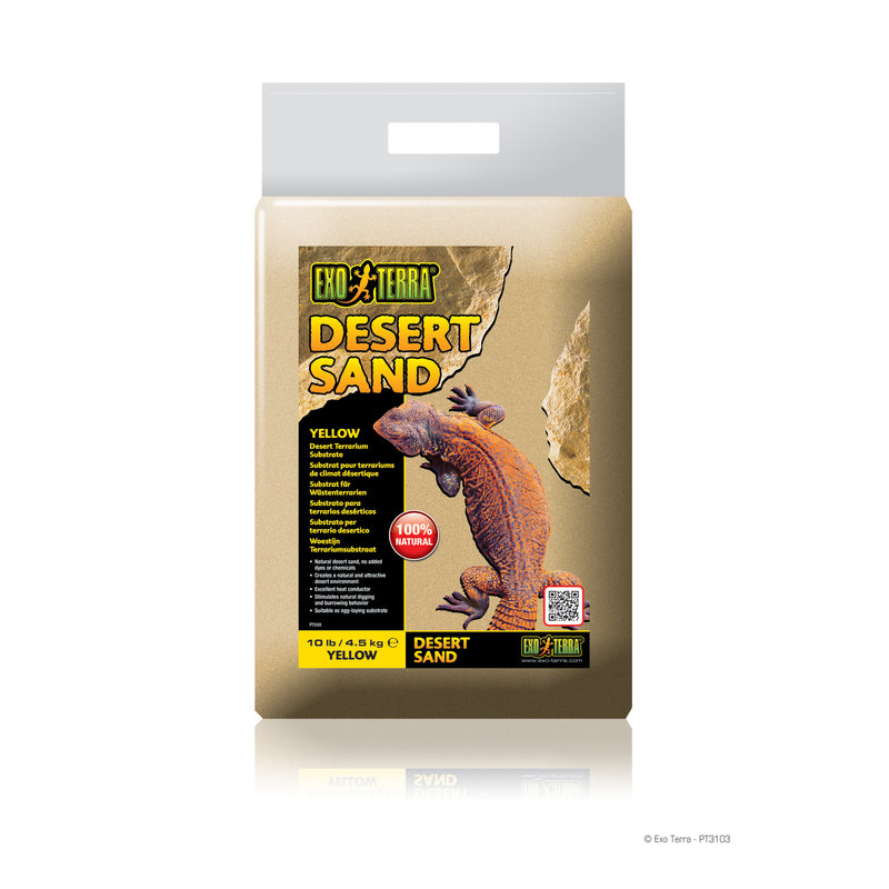 Exo Terra Desert Sand - 10lb / 4.5kg - Yellow Terrarium Substrate