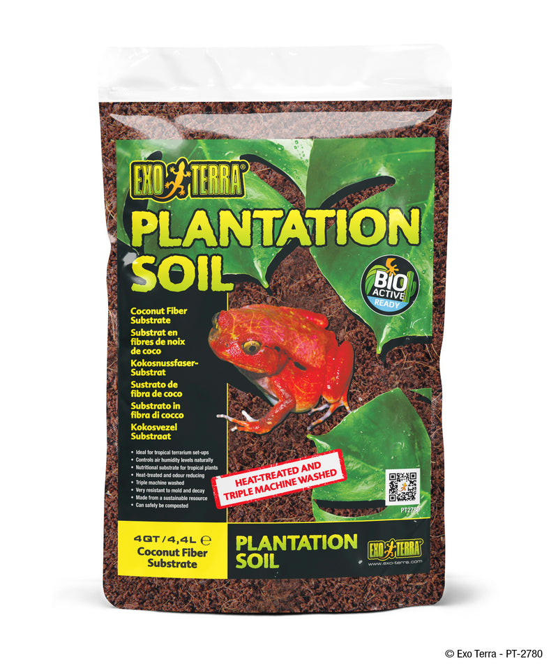 Exo Terra Plantation Soil - 4 qt/4.4L Bag - Heat Treated - Triple Washed