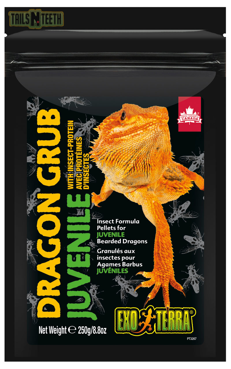 Exo Terra Dragon Grub Insect Formula Pellets for Juvenile Bearded Dragons - 250g