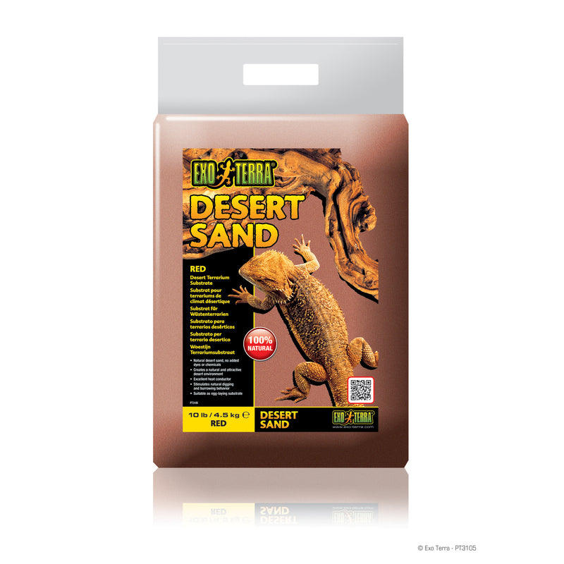 Exo Terra Desert Sand - 10lb / 4.5kg - Red Terrarium Substrate