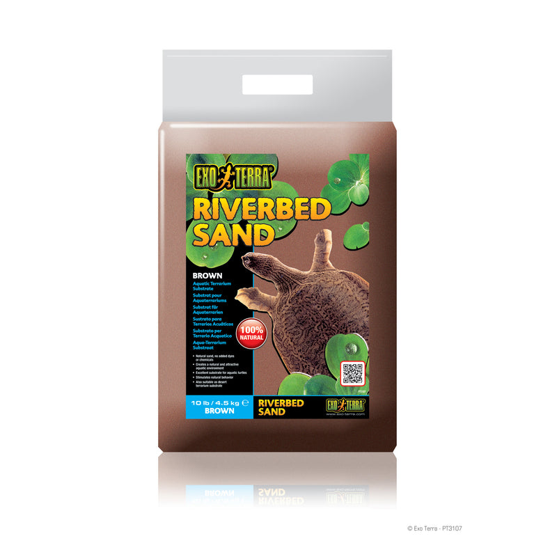 Exo Terra Riverbed Sand - Brown - 10 lb (4.5 kg) - Aquatic Terrarium Substrate