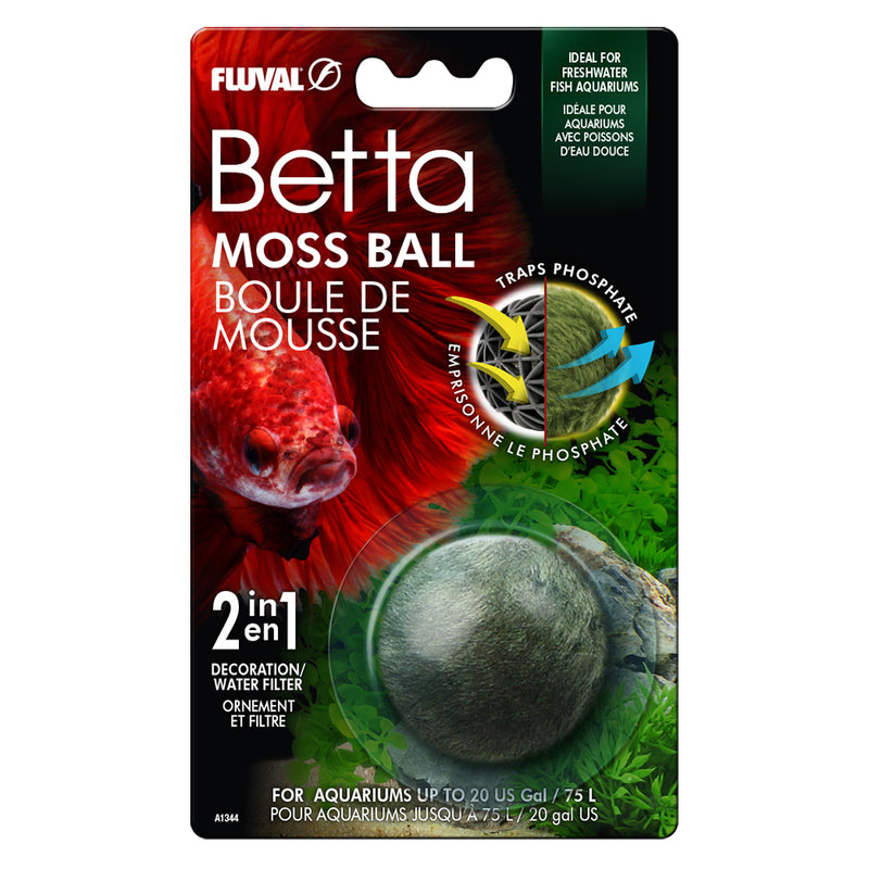 Fluval Betta Moss Ball - 4.5 cm (1.8 in) - 2 in 1 Chemical Media - Traps Phosphates