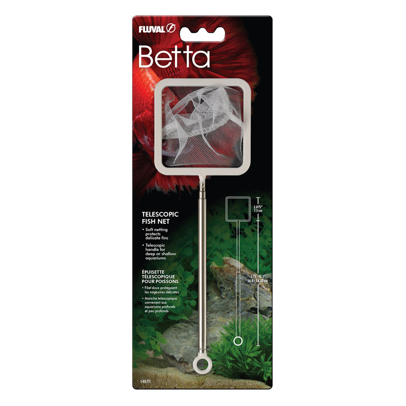 Fluval Betta Telescopic Fish Net - Soft Netting Protects Fins