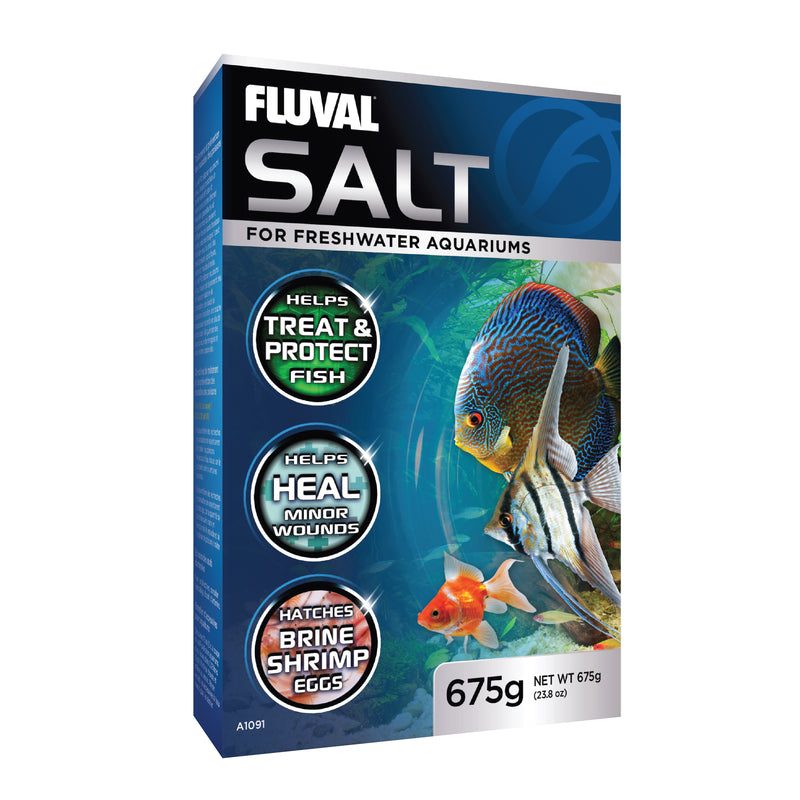 Fluval Aquarium Salt 675g (23.8oz) - Helps to Treat and Protect