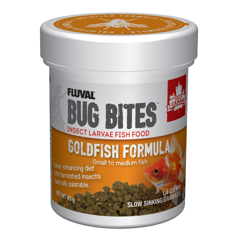 Fluval Bug Bites Goldfish Small-Medium 45g - 1.4-1.6mm Granules for Goldfish