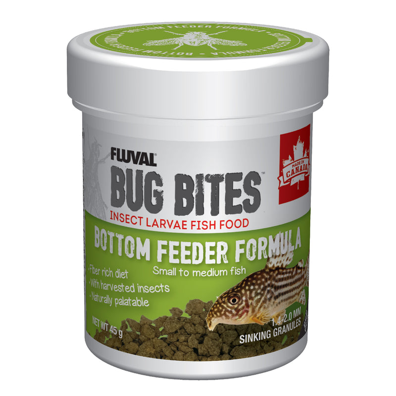 Nutrafin Bug Bites Bottom Feeder S/M 45g - 1.4-1.6mm Granules for Corys, Loaches