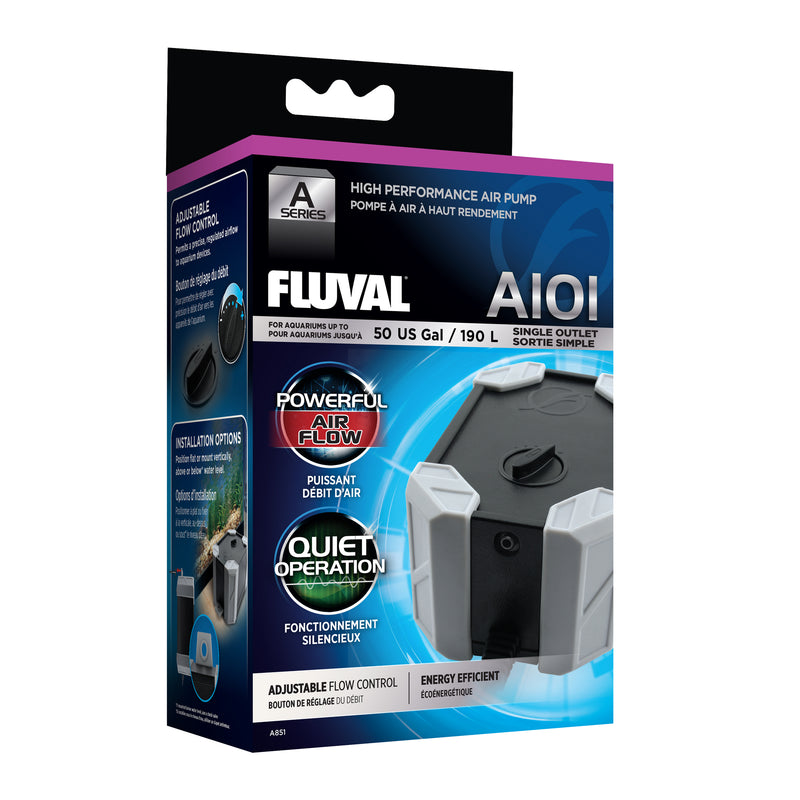 Fluval A101 Air Pump - Single Outlet - Adjustable - For Up To 50 Gallon Tanks