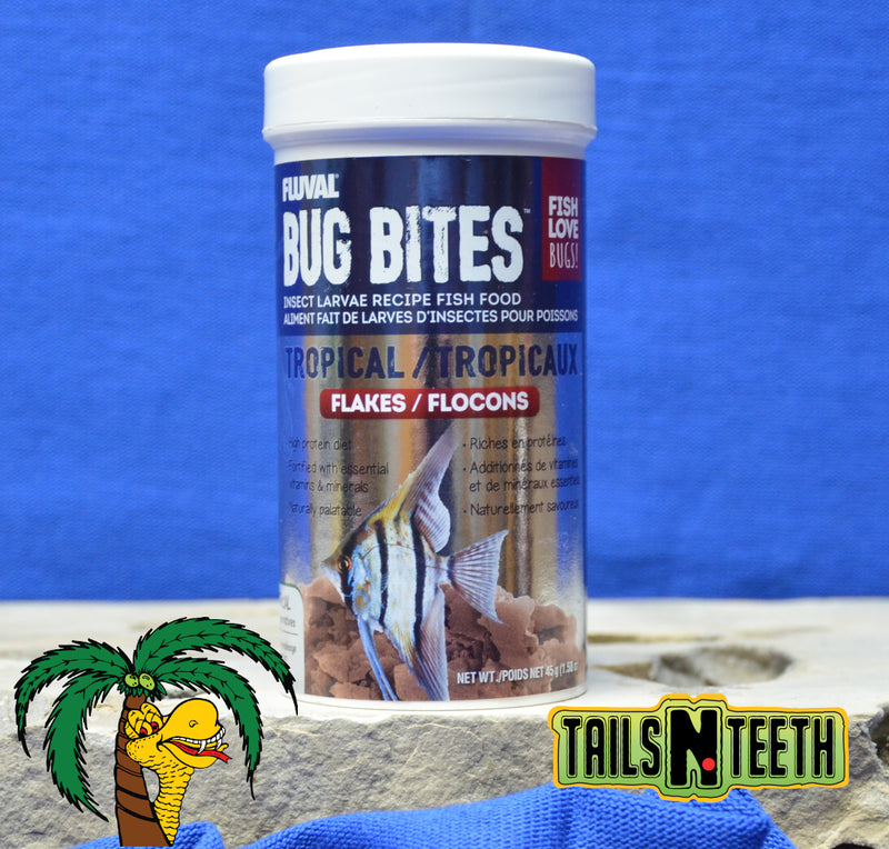 Fluval Bug Bites Tropical Flakes 45g ~ Insect Larvae High Protein Diet