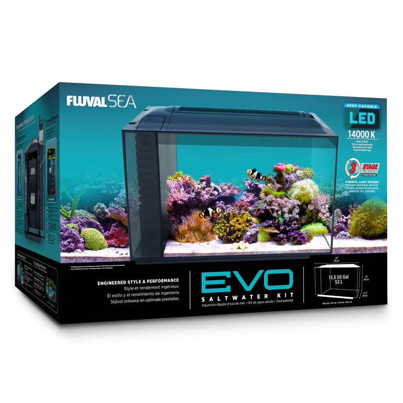 Fluval SEA EVO Marine Aquarium Kit - 52L (13.5 US gal) - Saltwater Glass Aquarium Kit