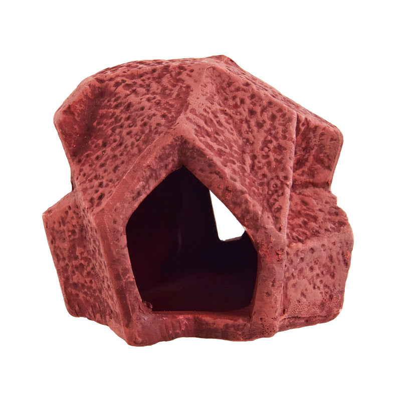 Geometrical Rock - Red - Fish / Shrimp Rock Hide - Medium