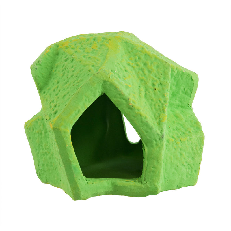 Geometrical Rock - Green - Fish / Shrimp Rock Hide - Medium