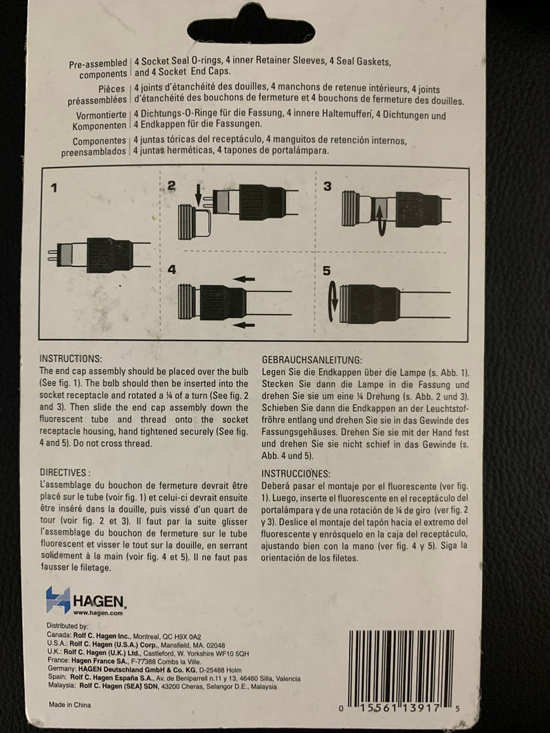 Glo T5HO Service Kit End Caps  - A3917