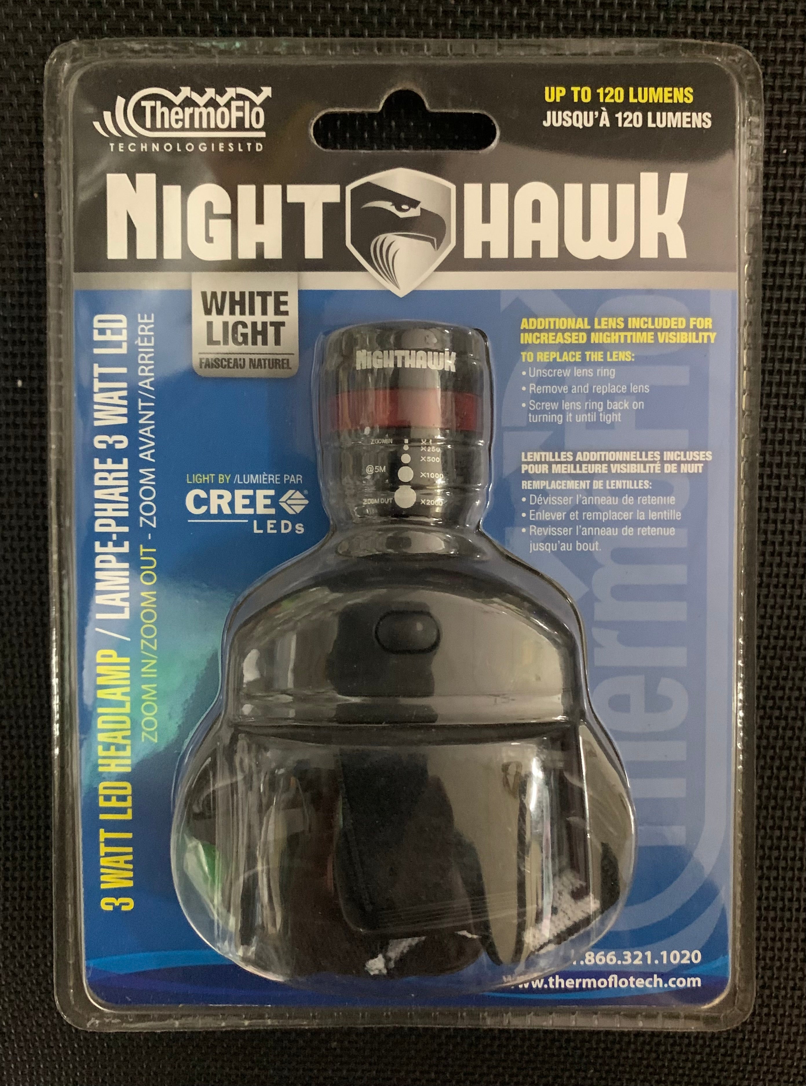 HEAD LAMP - NIGHT HAWK White (w/ Green Filter option) 120 lumens