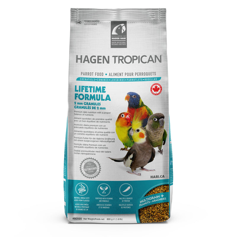 Tropican Lifetime Formula Granules for Cockatiels - 820 g (1.8 lb) - Made in Canada