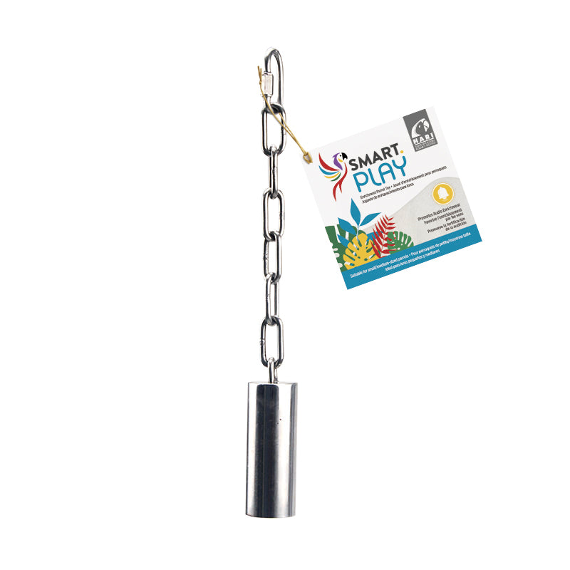 HARI SMART.PLAY Enrichment Parrot Toy - Stainless Steel Bell - Nearly Indestructible!