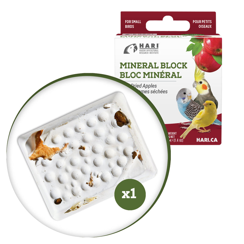 HARI Mineral Block for Small Birds - Dried Apple - 40 g - 1 pack