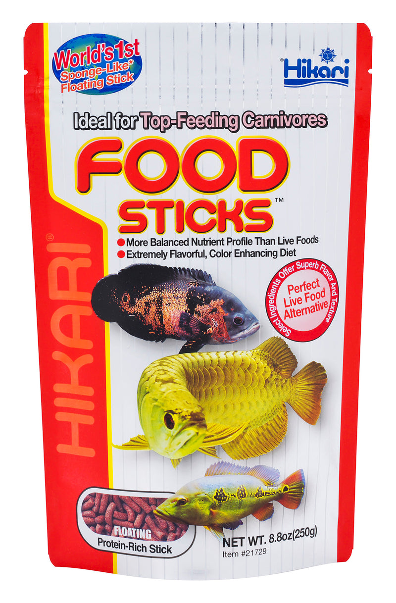 Hikari Food Sticks 250g - Ideal for Top Feeding Carnivores - Optimally Balanced