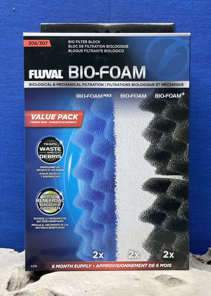 Fluval Bio-Foam Value Pack for Fluval 306/307 - Bio Filter Block - 6pc Pack A336