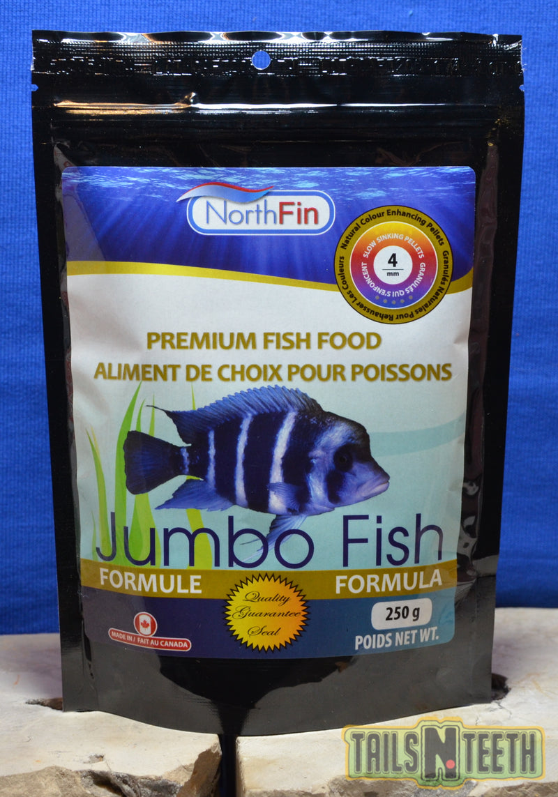 NorthFin Jumbo Fish - 4mm Pellet 250g - Premium Fish Food - Made in Canada