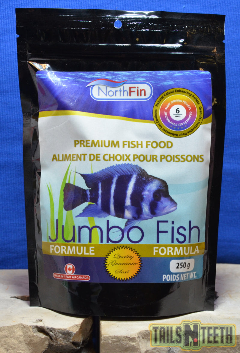 NorthFin Jumbo Fish - 6mm Pellet 250g - Premium Fish Food - Made in Canada