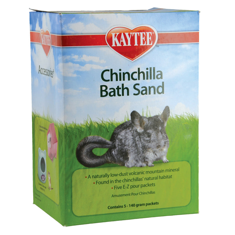 Kaytee Chinchilla Bath Sand - 5 x 140g Packets - Naturally Low Dust