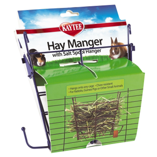 Kaytee Hay Manger - with Salt Spool Hanger - Hangs Onto Any Cage