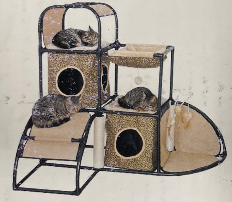 Kittyland Hideaway Play Center for Cats Up To 8kg - 115 x 80 x 105 cm (46x32x42")