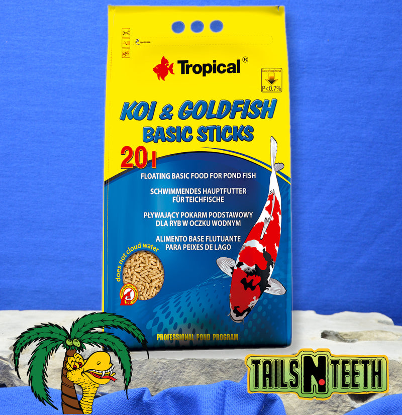 Tropical Koi & Goldfish Basic Sticks 1.6kg ~ Basic Food for Pond Fish