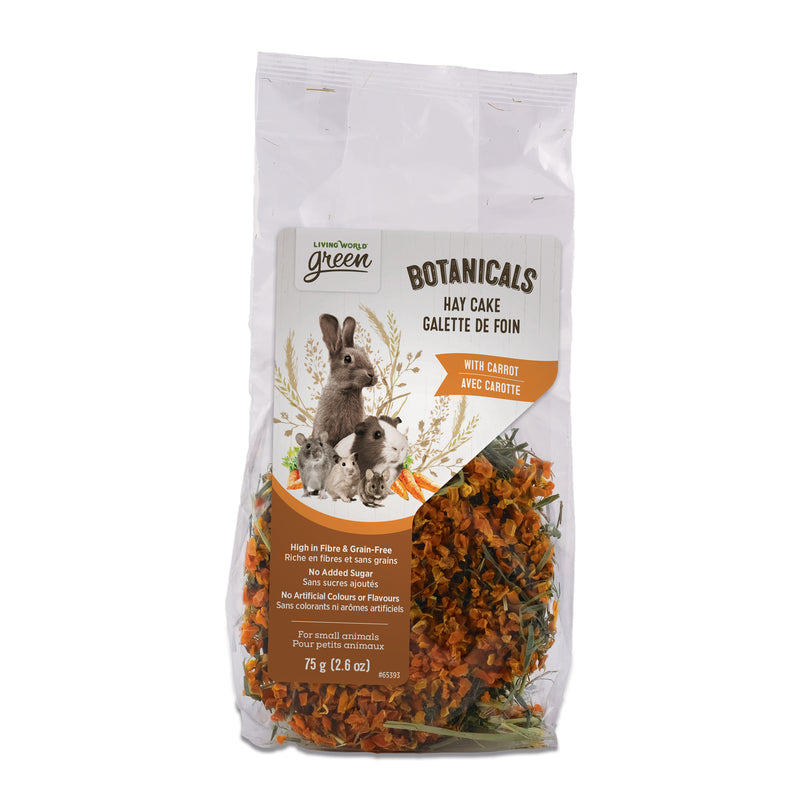 Living World Green Botanicals Hay Cake - With Carrot - 75 g