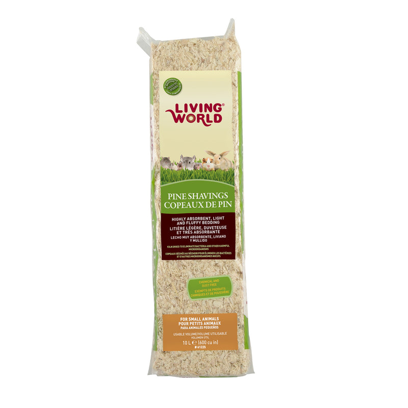 Living World Pine Shavings - 10 L (600 cu in) - Highly Absorbent, Light, Fluffy Bedding