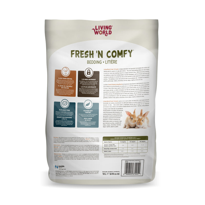 Living World Fresh ‘N Comfy Small Animal Bedding - Paper based litter Confetti - 10 L (610cu in) - Eco-Friendly Premium Bedding