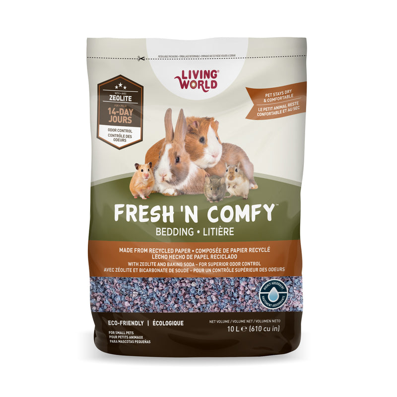 Living World Fresh ‘N Comfy Small Animal Bedding - Paper based litter Confetti - 10 L (610cu in) - Eco-Friendly Premium Bedding