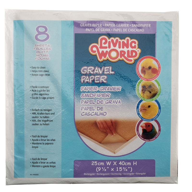 Living World Gravel Paper - Medium - 8 pack - 35 cm x 40 cm (9.5 x 15.75 in)