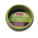 Living World Ergonomic Dish - Large - 420 mL (14.78 oz) - Green/Ceramic