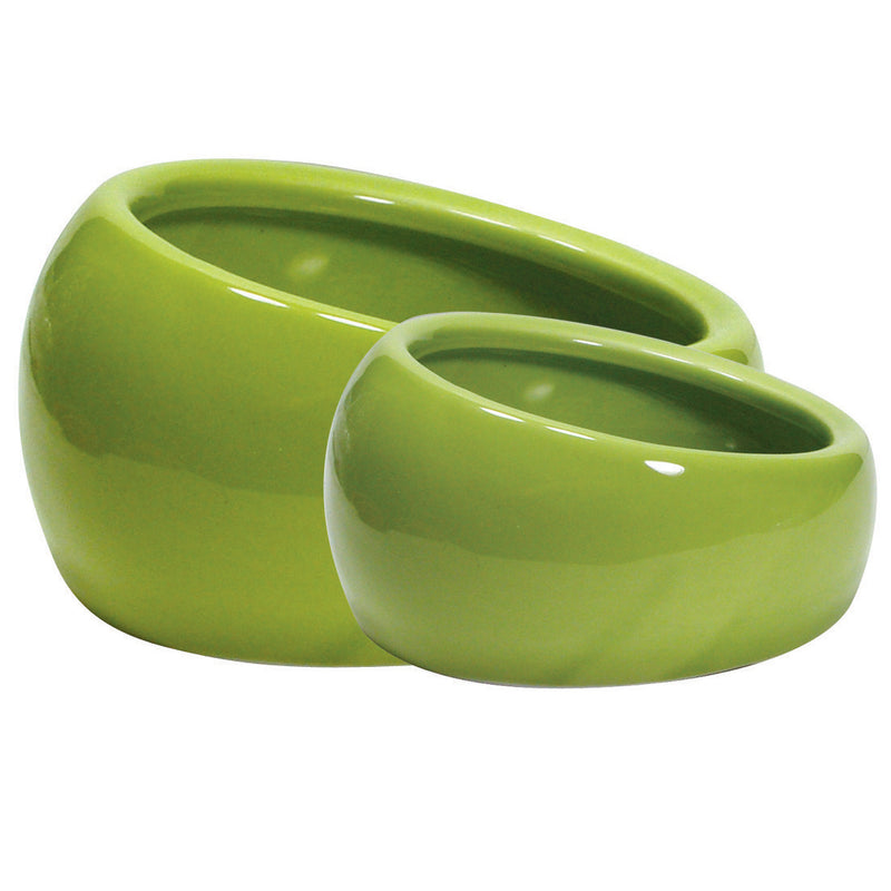 Living World Ergonomic Dish - Large - 420 mL (14.78 oz) - Green/Ceramic