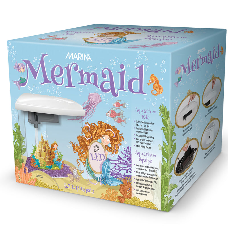 Marina MERMAID 1 Gallon Aquarium Kit - 3.7L (1 US gal) - Freshwater Plastic Aquarium Kit