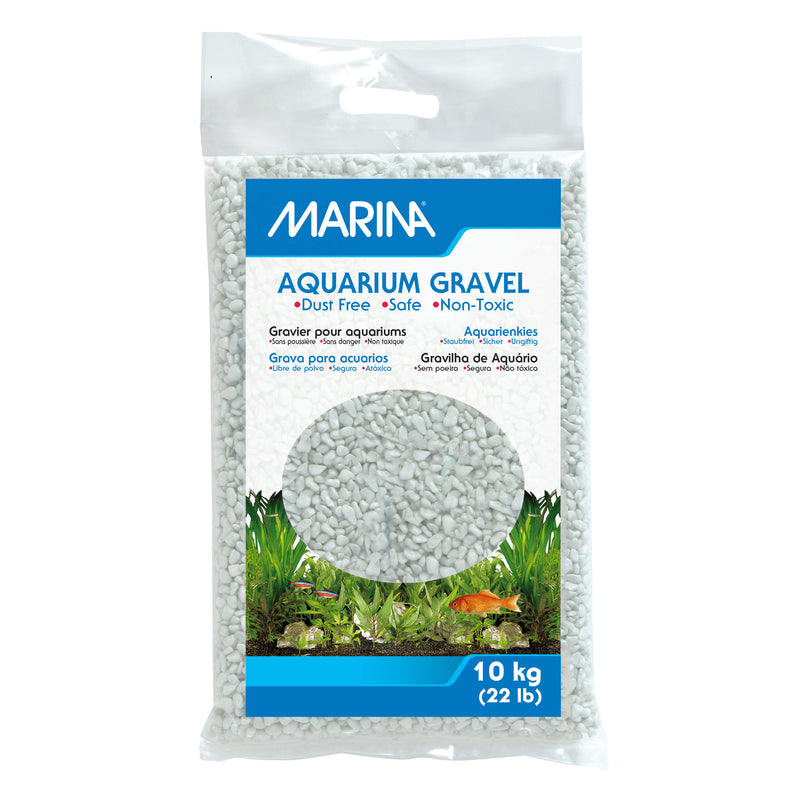 Marina Cream White Decorative Aquarium Gravel - 10 kg (22 lbs)