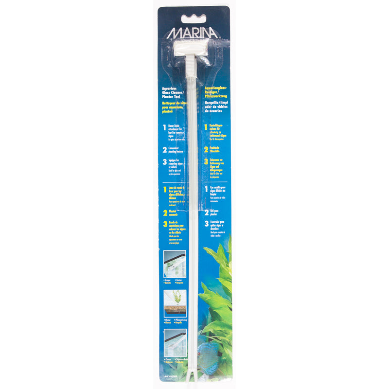 Marina Aquarium Glass Cleaner / Planter Tool - 17" Handle - Includes Blade