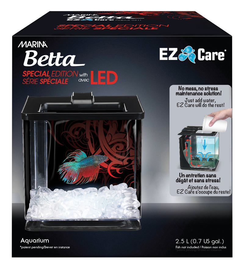 Marina Betta Special Edition EZ Care Aquarium - Black - 2.5 L (0.7 US Gal)  13360