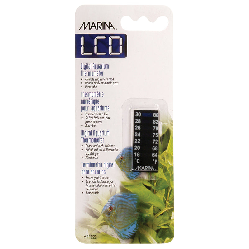 Marina LCD Aquarium Thermometer - Centigrade - Fahrenheit - 18 to 30° C (64 to 86° F)