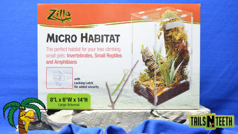 Zilla Micro Habitat - Large Arboreal - 8"L x 6"W x 14"H ~ For Tree Climbing Pets