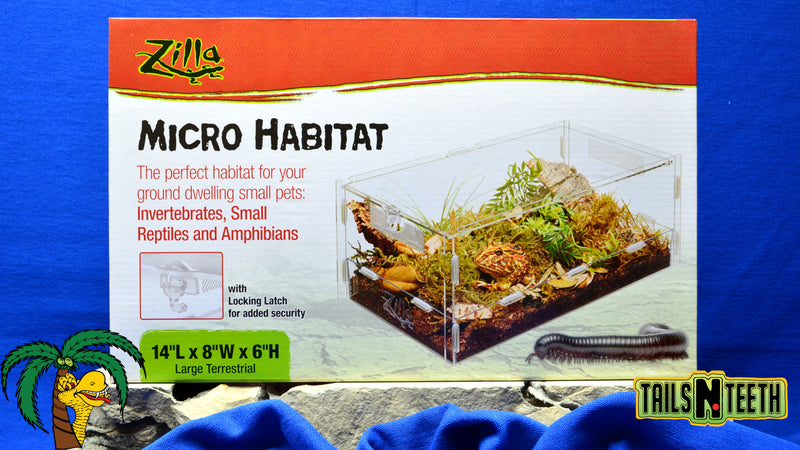 Zilla Micro Habitat - Large Terrestrial - 14"L x 8"W x 6"H ~ For Ground Dwellers