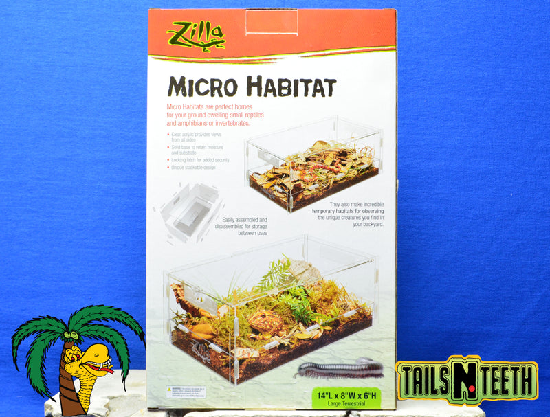 Zilla Micro Habitat - Large Terrestrial - 14"L x 8"W x 6"H ~ For Ground Dwellers