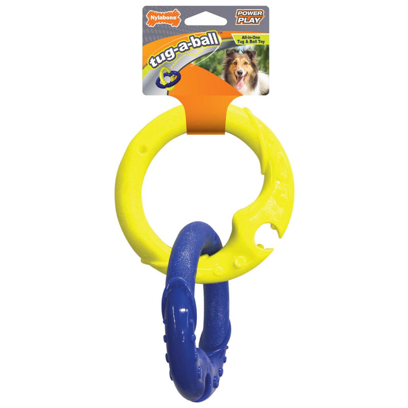 NYLABONE Power Play Tug-a-Ball 2-in1 Ball and Tug Toy for Dogs