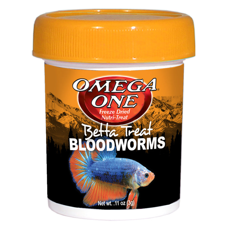 Omega One Betta Treat Bloodworms - 3g (0.11oz) - Freeze Dried Treat