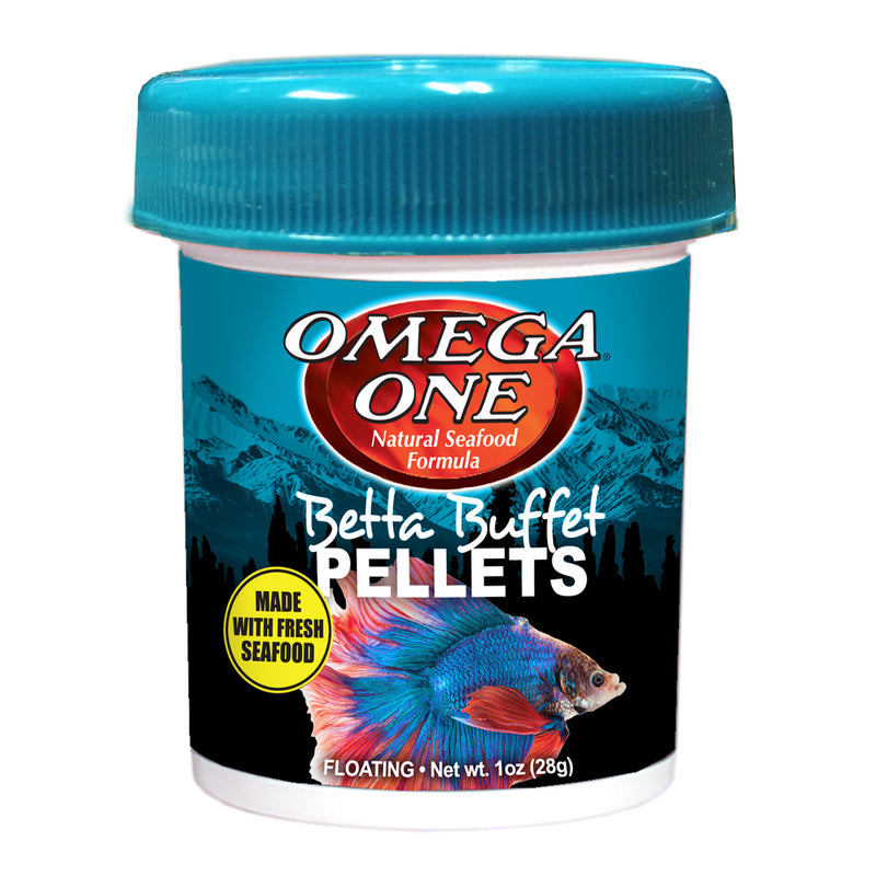 Omega One Betta Buffet PELLETS - 28g (1oz) - Whole Seafood Protein