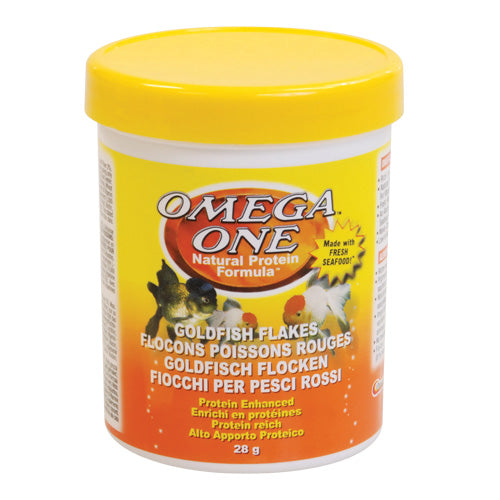 Omega One Goldfish Flakes - 28g (1oz) - Made with Fresh Seafood - Meal Free