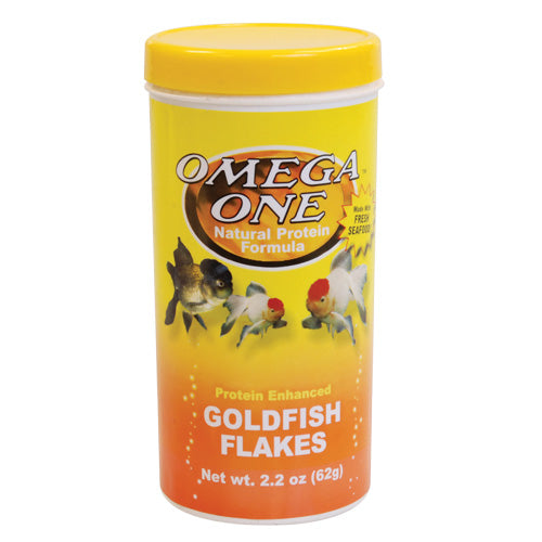 Omega One Goldfish Flakes - 62g (2.2oz) - Made with Fresh Seafood - Meal Free