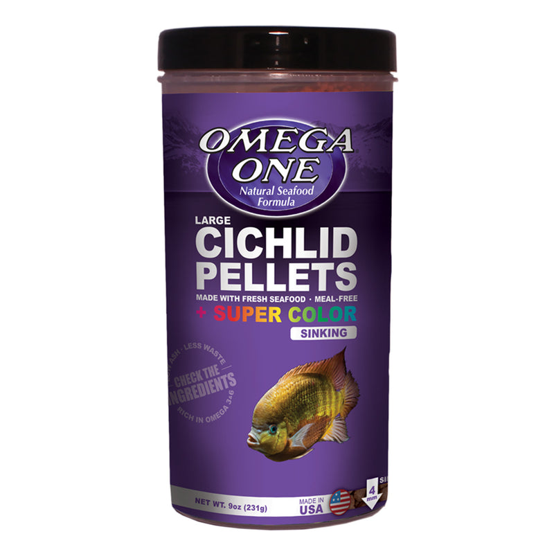 Omega One Cichlid Pellets 4mm - 255g (9oz) - Super Colour Sinking